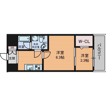 セレニテ谷町calmの物件間取画像